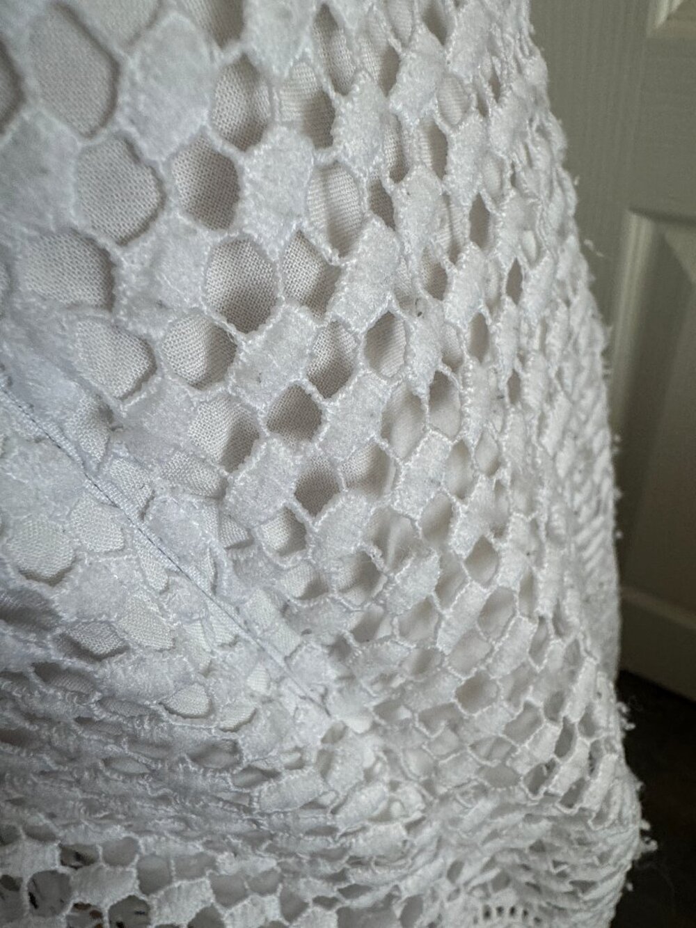 AmbercrombIe  Fitch White Dress Lace Croscet Eyelet Sz.M